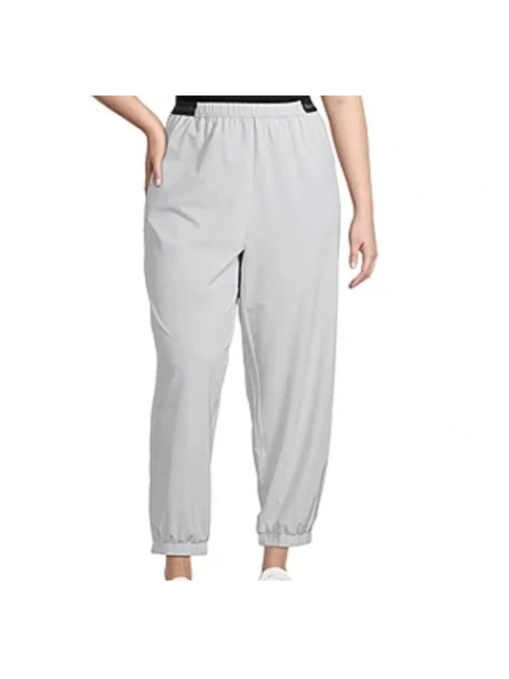 Sports Illustrated Women's 1X Plus Size Arctic Gray Joggers Pants Wicking